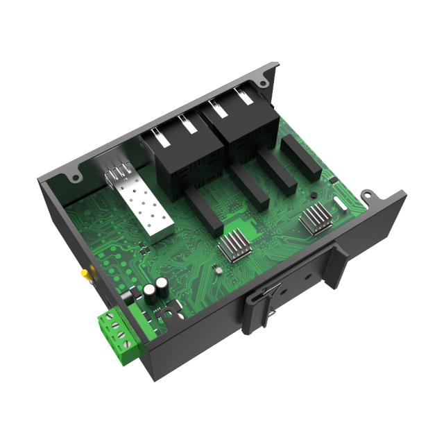 工业级非管理型千兆以太网交换机，8个RJ45端口 + 1个SFP光口
