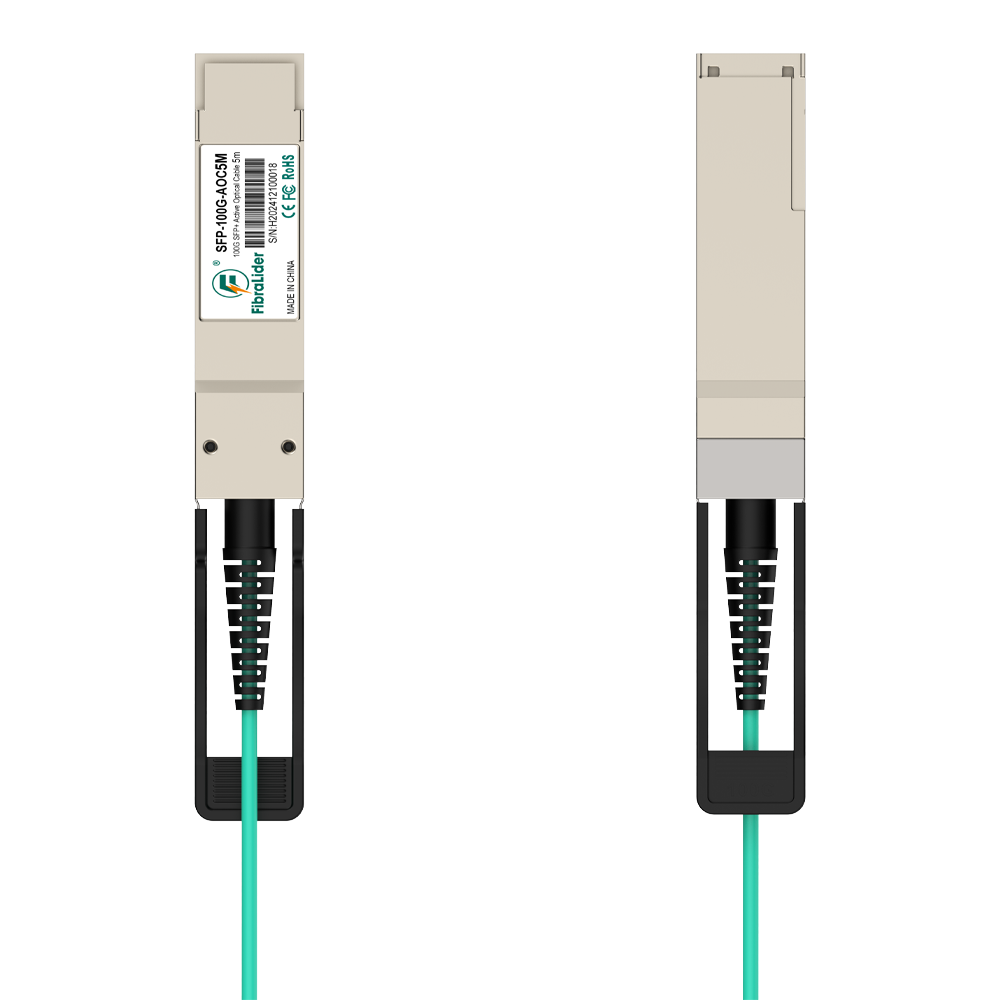 5米 100G QSFP28转QSFP28 有源光缆（AOC）– 高速低延迟光纤互连解决方案