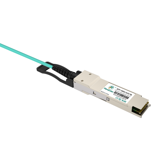 Cabo Óptico Ativo QSFP28 para QSFP28 de 7 Metros – Conexão de Fibra de Alta Velocidade 100G
