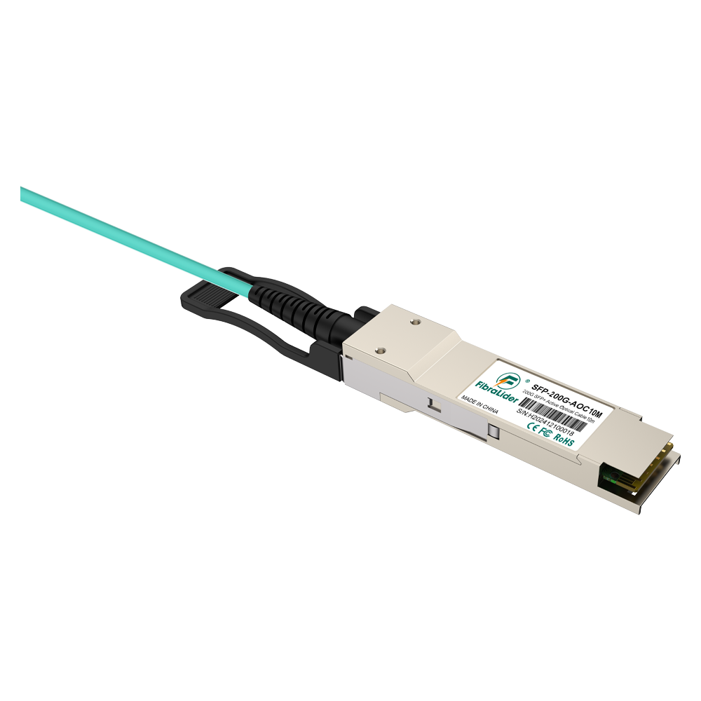 Активный оптический кабель 200G QSFP56–QSFP56 (AOC), 10 метров, высокая скорость и низкая задержка
