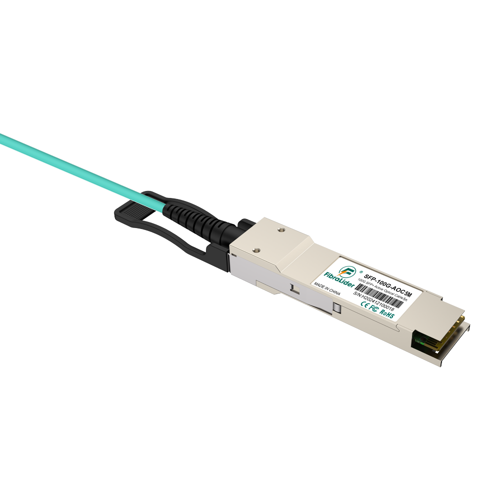 5米 100G QSFP28转QSFP28 有源光缆（AOC）– 高速低延迟光纤互连解决方案