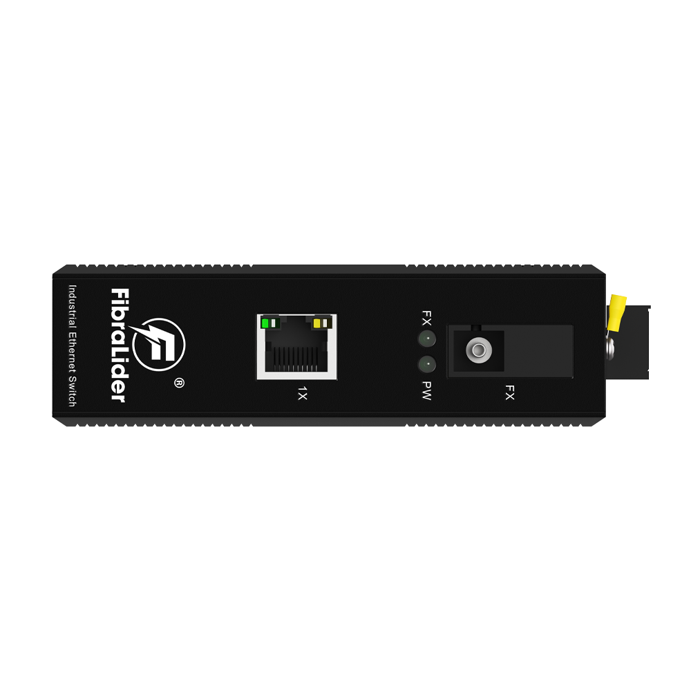 Switch Ethernet Industrial No Administrado 10/100Mbps con 1 Puerto Eléctrico Gigabit + 1 Puerto Óptico SC Gigabit, FL-DUF0101-SC20A/B