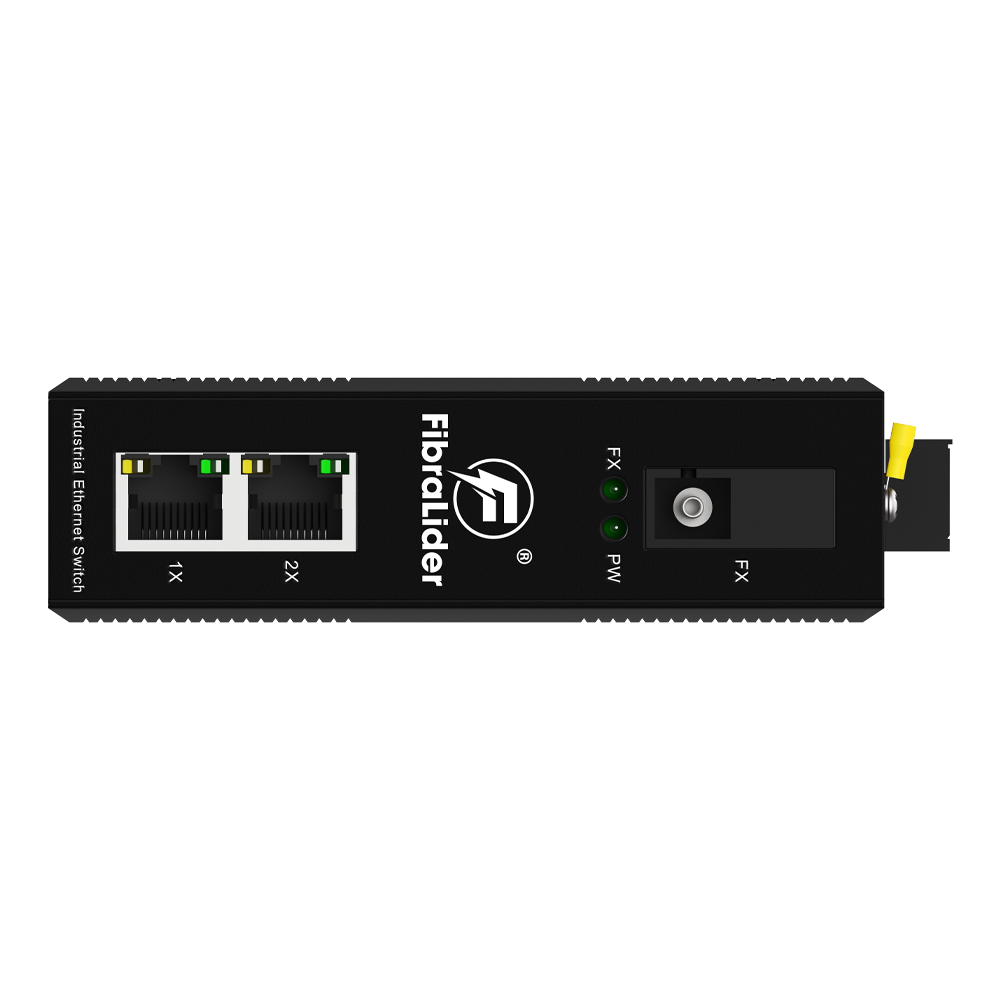 Switch Ethernet Industrial No Administrado 10/100Mbps con 2 Puertos Eléctricos Gigabit + 1 Puerto Óptico SC Gigabit, FL-DUF0201-SC20A/B