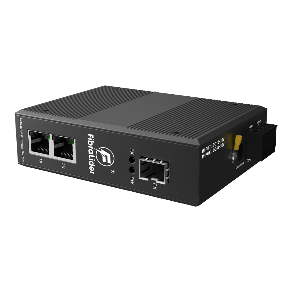 10/100/1000Mbps 工业级非管理型以太网交换机，2个千兆电口 + 1个SFP光口 – FL-DUG0201-SFP