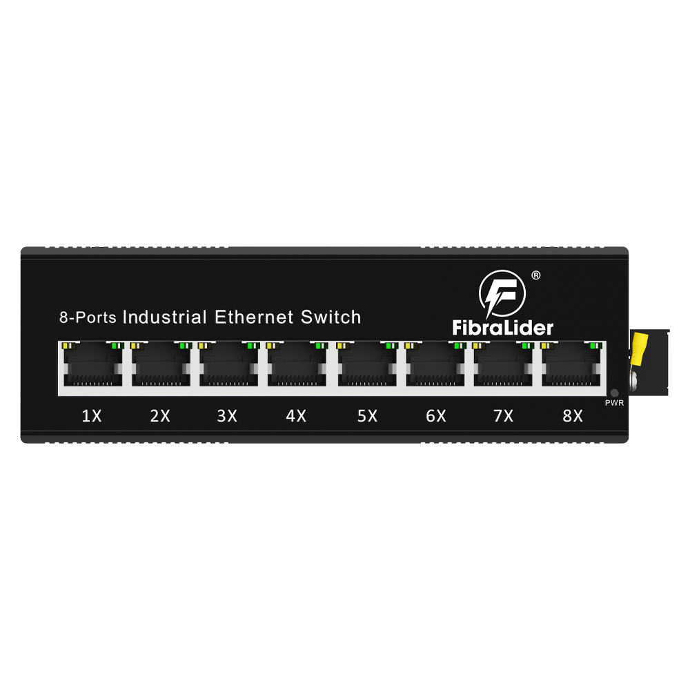 8-Port Gigabit Unmanaged Industrial Ethernet Switch (10/100/1000Mbps, DIN-Rail, Wide Temp, IP40 Metal Housing)