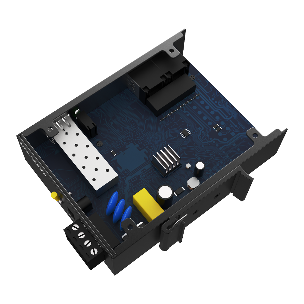 10/100/1000Mbps 工业级非管理型以太网交换机，2个千兆电口 + 1个SFP光口 – FL-DUG0201-SFP