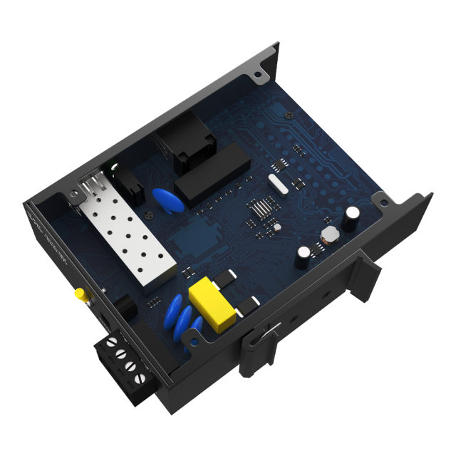 工业级非管理型以太网交换机，1个千兆电口 + 1个千兆SFP光口，支持长距离光纤通信