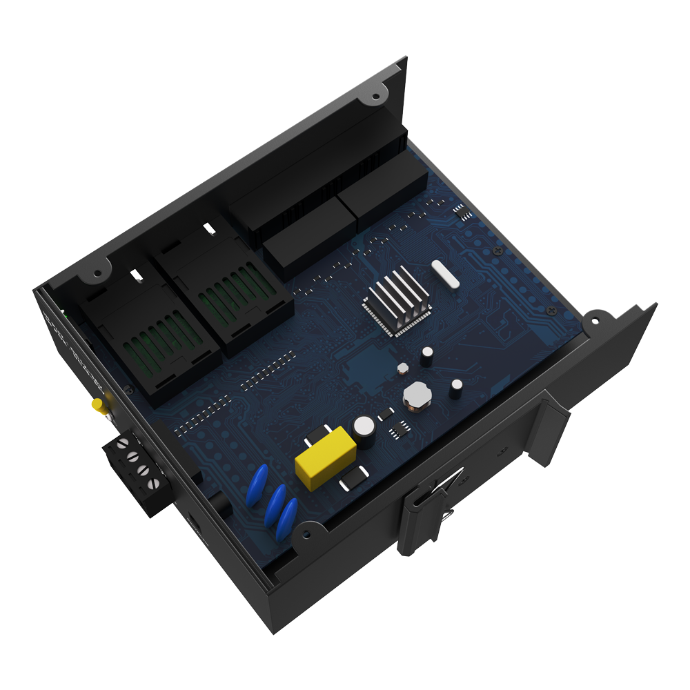 Switch Ethernet Industrial No Administrado 10/100Mbps con 4 Puertos Eléctricos Gigabit + 2 Puertos Ópticos SC Gigabit, FL-DUF0402M-SC20A/B