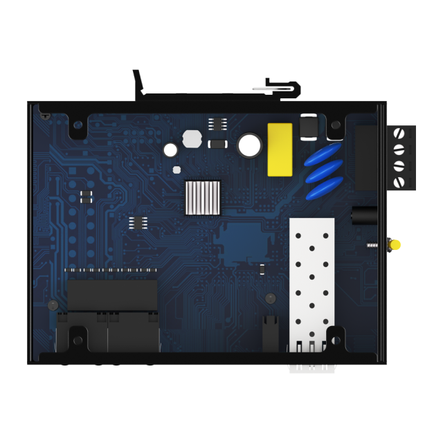 10/100/1000Mbps Industrial Unmanaged Gigabit Ethernet Switch with 2 RJ45 Ports + 1 SFP Fiber Port – FL-DUG0201-SFP