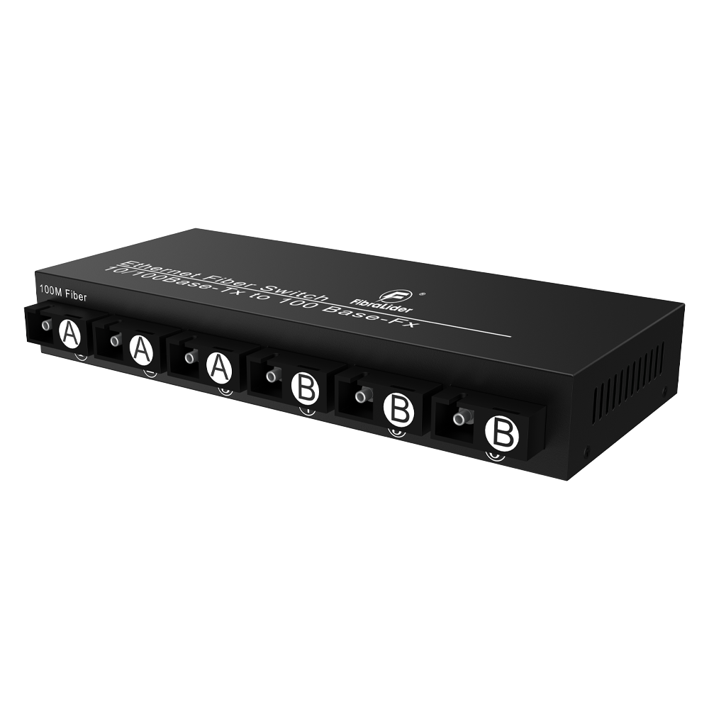 Медиаконвертер 10/100 Мбит/с с 6 Ethernet и 2 SC-оптическими портами, дальность до 20 км