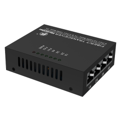 10/100Mbps Dual Fiber + 4-Port Fast Ethernet Media Converter, SC, 20km Transmission