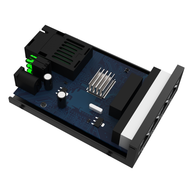 10/100Mbps Fiber Media Converter with 4 RJ45 Ports and 1 SC Fiber Port, 20km Transmission