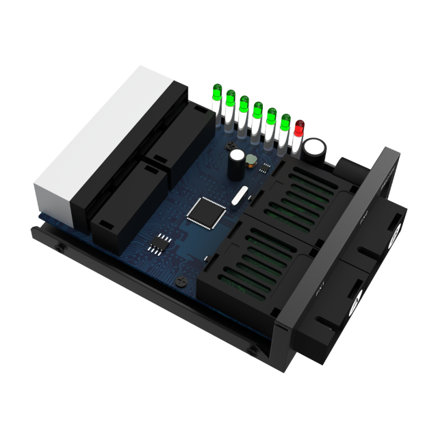 10/100Mbps Dual Fiber + 4-Port Fast Ethernet Media Converter, SC, 20km Transmission