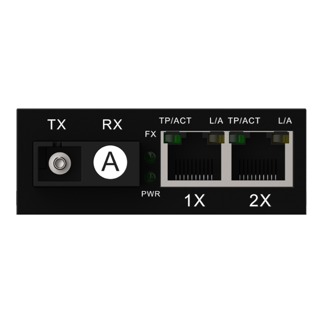 10/100Mbps双电口转SC光纤收发器，支持20公里传输
