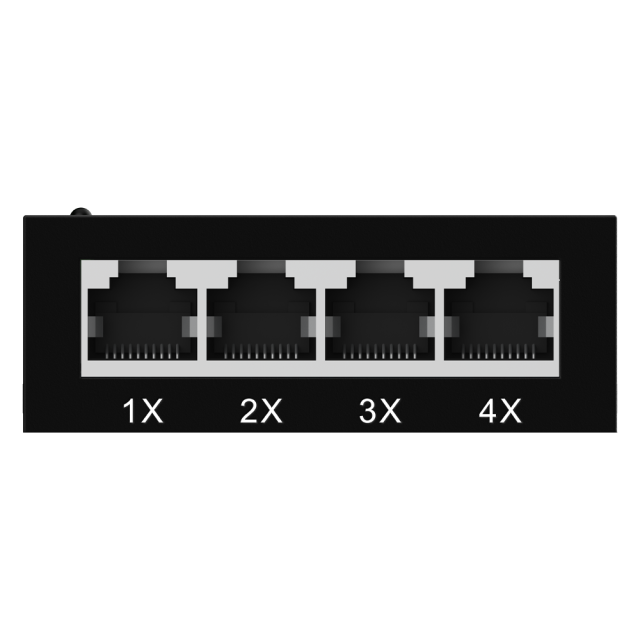 10/100Mbps Dual Fiber + 4-Port Fast Ethernet Media Converter, SC, 20km Transmission