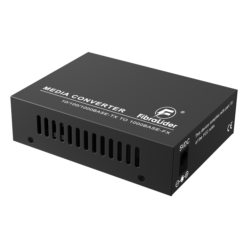 Convertidor de Medios de Fibra 10/100/1000Mbps, 1x RJ45 + 1x Puerto SC