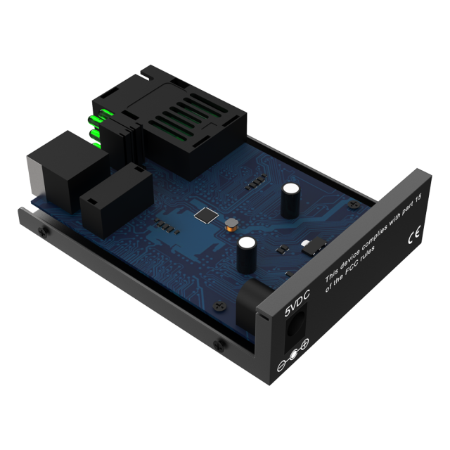 Медиаконвертер 10/100/1000Мбит/с, 1x RJ45 + 1x SC порт