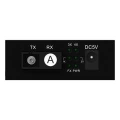 10/100/1000Mbps Fiber Media Converter, 4x RJ45 + 1x SC Fiber Port