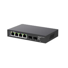 Switch PoE Gerenciado WEB Full Gigabit – 4 Portas GE + 2 Slots SFP Uplink