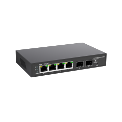 Switch PoE Gerenciado WEB Full Gigabit – 4 Portas GE + 2 Slots SFP Uplink