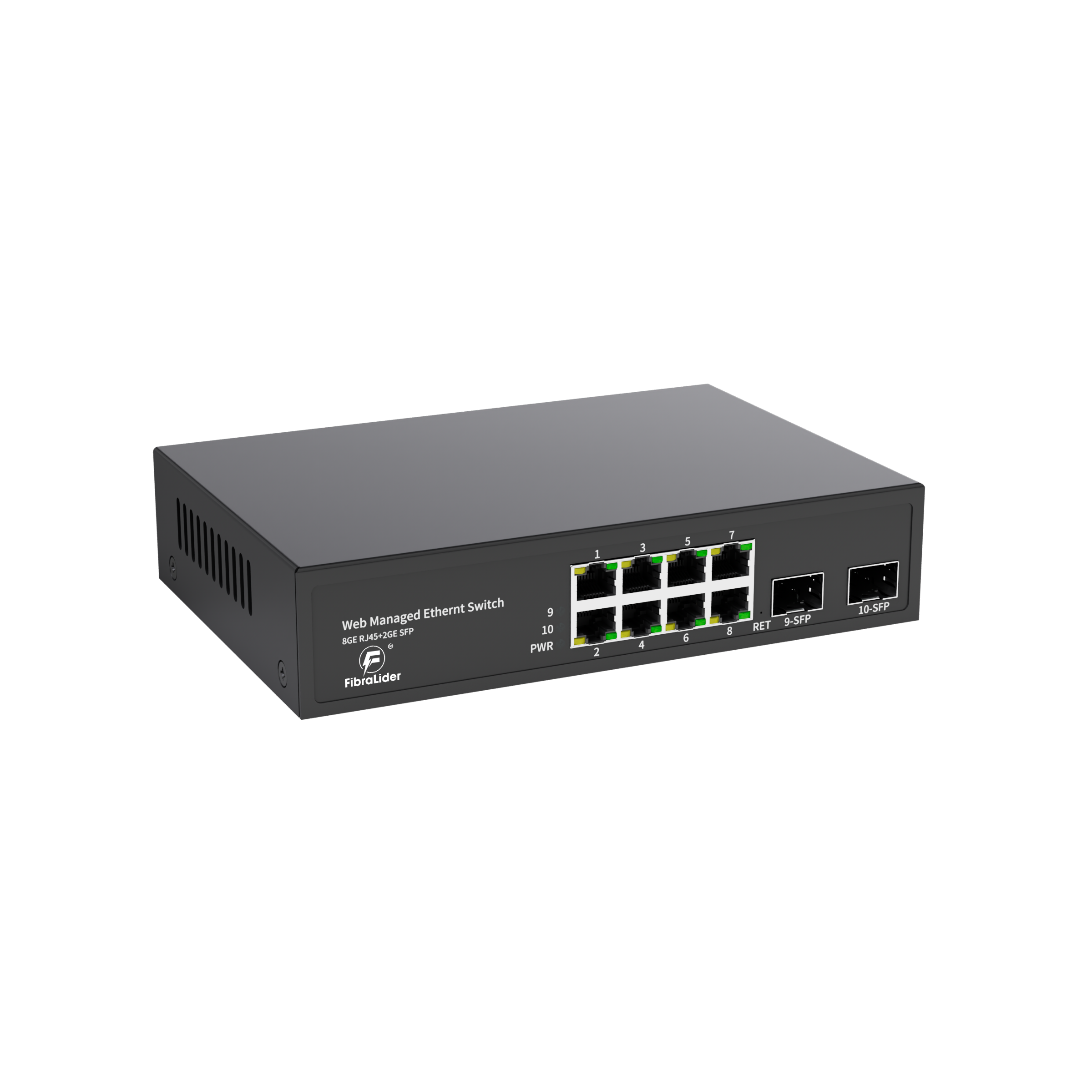 Полностью гигабитный WEB-управляемый PoE-коммутатор – 8 GE-портов + 2 SFP-слота для аплинка