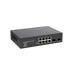 Full Gigabit WEB Managed PoE Switch – 8 GE Ports + 2 SFP Uplink Slots