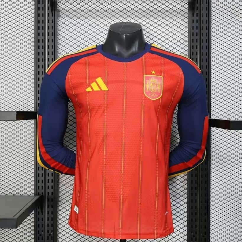 Spain 2026 FIFA World Cup Home Long Sleeve Jersey Player Version