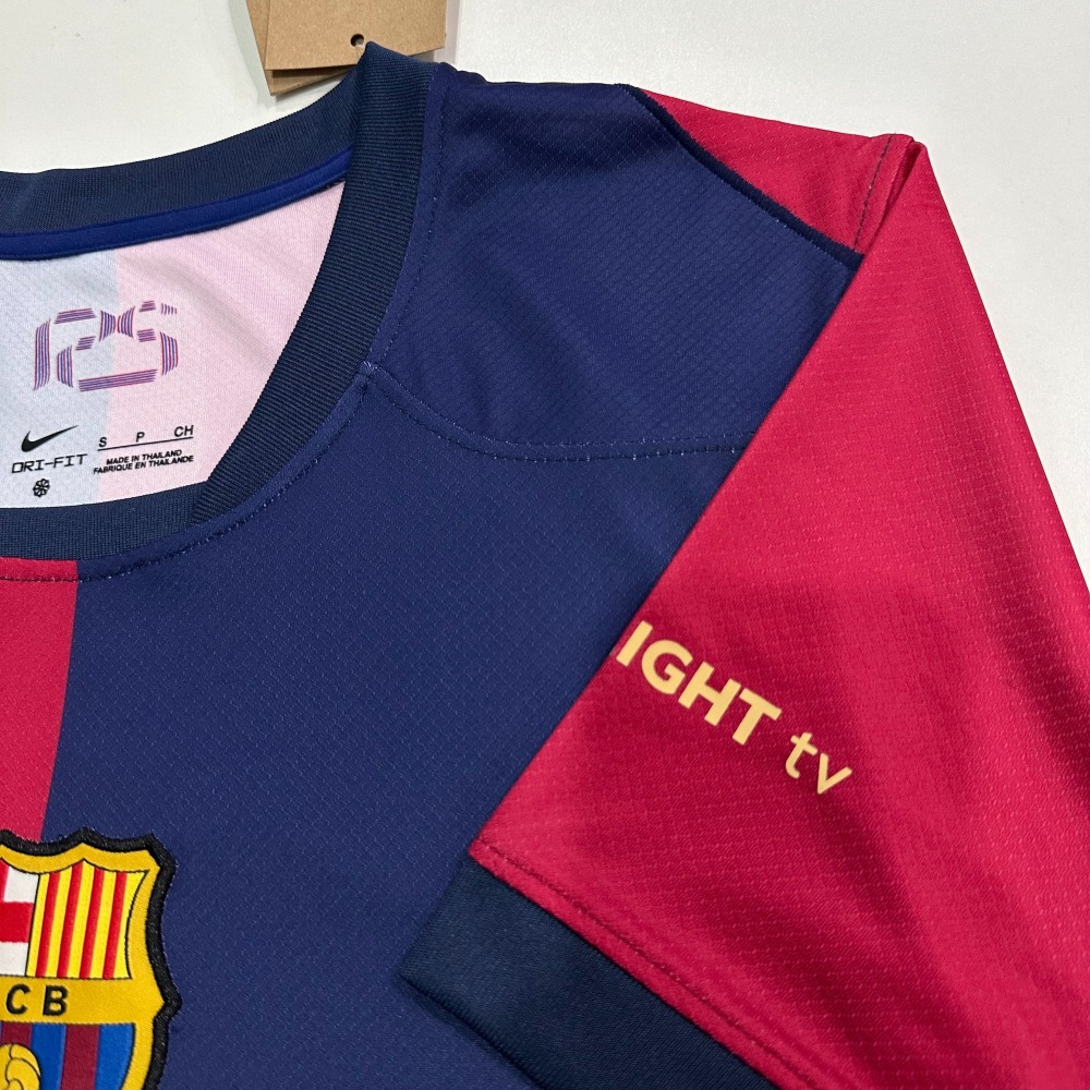 24-25 Barcelona home game Scott co-branded advertisement Jersey Fan Version