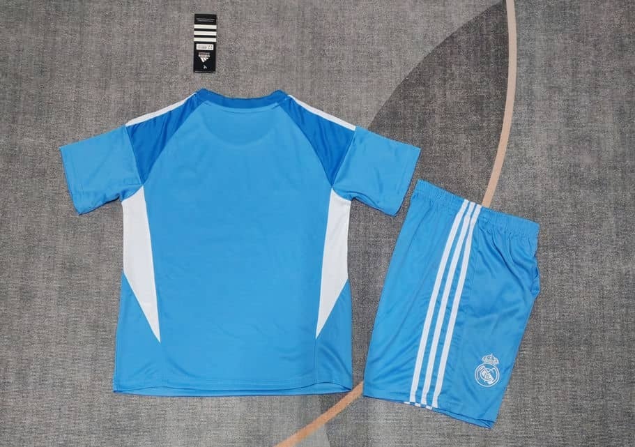 25-26 Real Madrid Blue Goalkeeper Kids Kit Fan Version