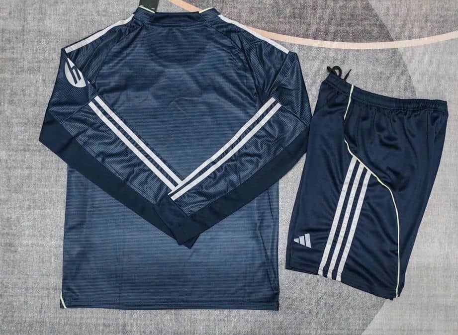 25-26 Real Madrid Away Long Sleeved Kids Kit Fan Version