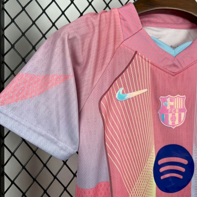25-26 Barcelona Pink Special Edition Kids Kit Fan Version
