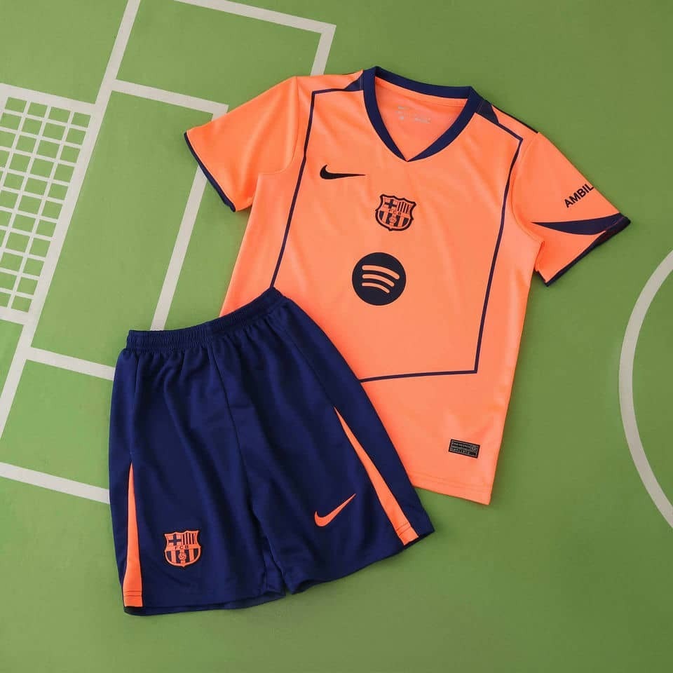 25-26 Barcelona Second Away Kids Kit Fan Version