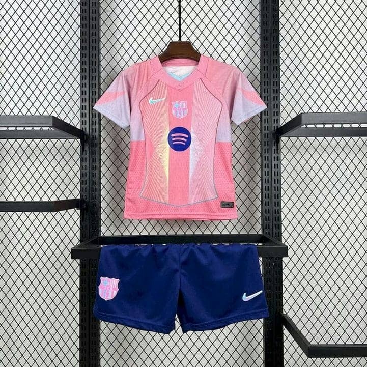 25-26 Barcelona Pink Special Edition Kids Kit Fan Version