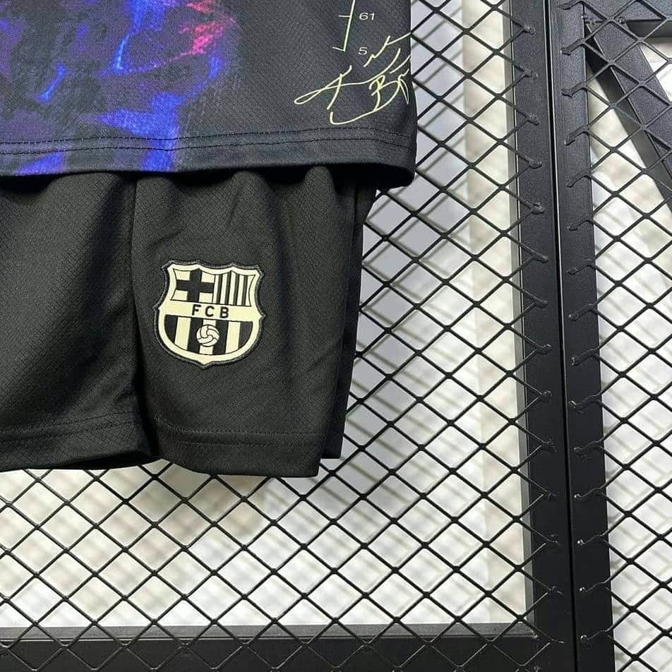 25-26 Barcelona Black Handprint Special Edition Kids Kit Fan Version
