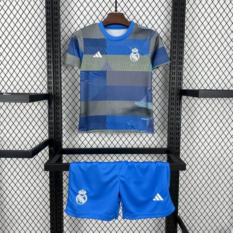 25-26 Real Madrid Blue Training Kids Kit Fan Version