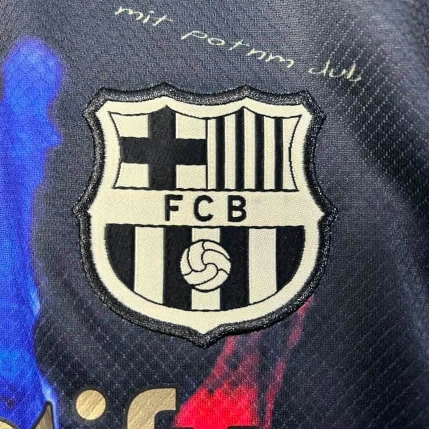 25-26 Barcelona Black Handprint Special Edition Kids Kit Fan Version