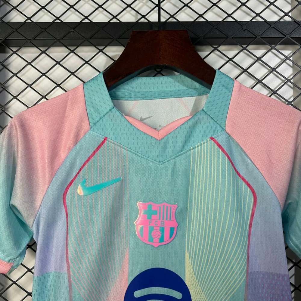 25-26 Barcelona Ice Pastel Geometric Special Edition Kids Kit Fan Version