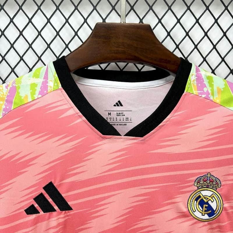 2526 Real Madrid Pink Zig-Zag Pre-Match Training Jersey Fan Version