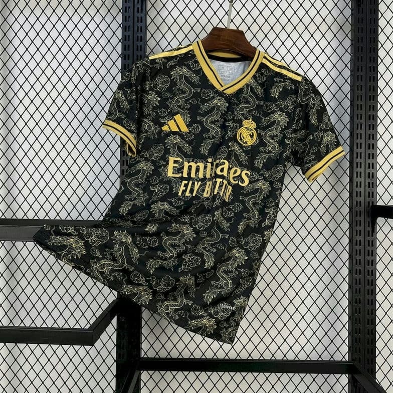 2526 Real Madrid Black Golden Dragon Special Edition Jersey Fan Version