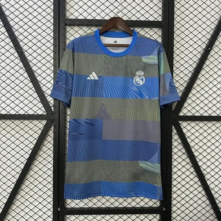 2526 Real Madrid Blue Patchwork Pre-Match Training Jersey Fan Version