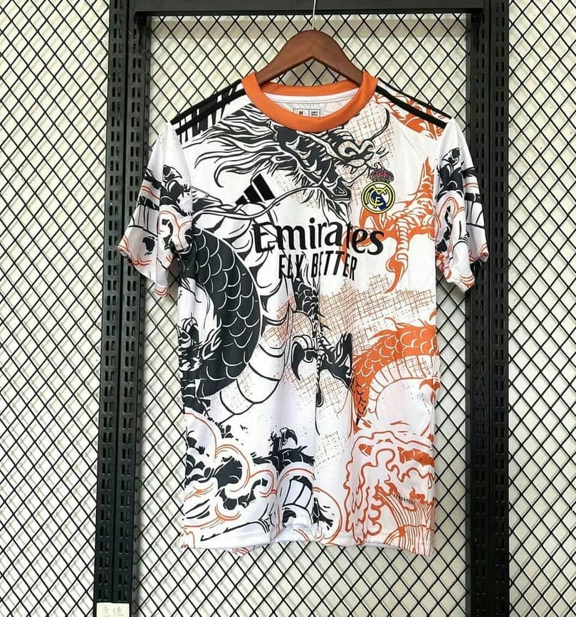 2526 Real Madrid Black & Orange Dragon Special Edition Jersey Fan Version