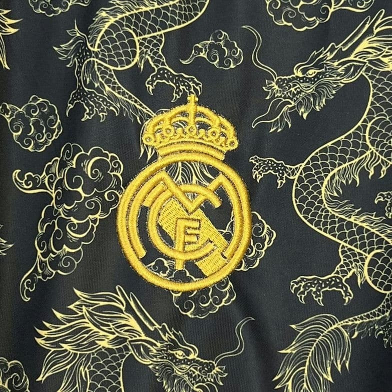 2526 Real Madrid Black Golden Dragon Special Edition Jersey Fan Version