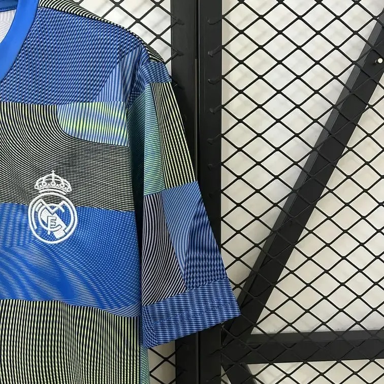 2526 Real Madrid Blue Patchwork Pre-Match Training Jersey Fan Version