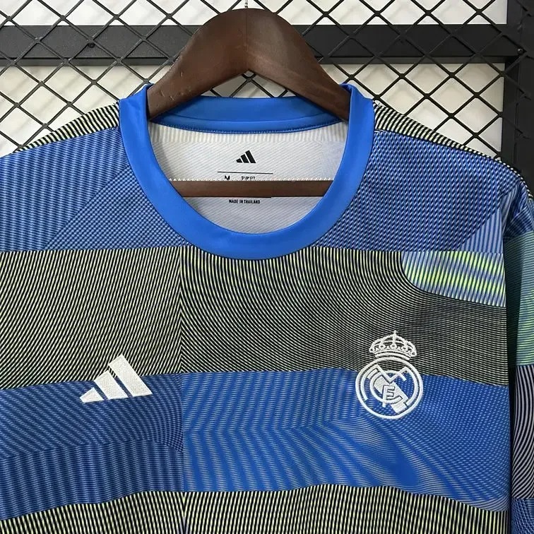 2526 Real Madrid Blue Patchwork Pre-Match Training Jersey Fan Version