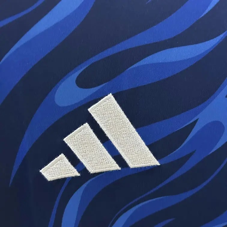 2526 Real Madrid Navy Blue Flame Pattern Pre-Match Jersey Fan Version