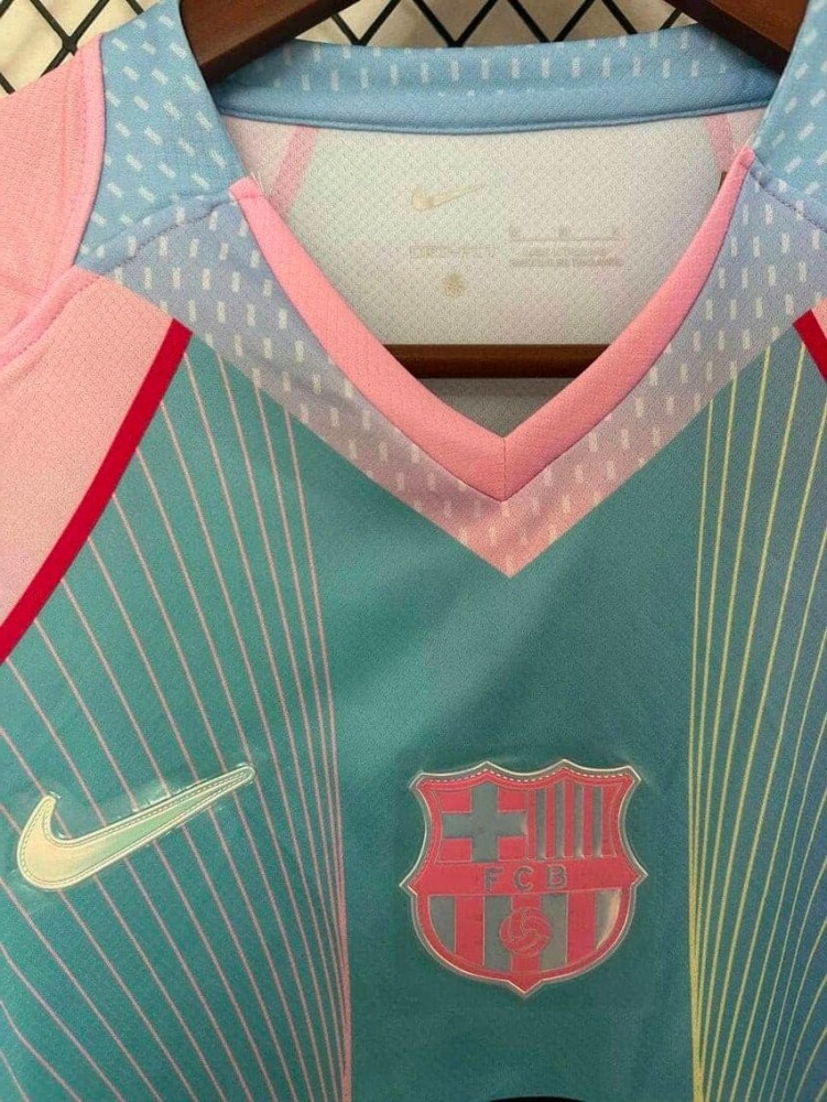 2526 Barcelona Sky Blue & Pink Special Edition Jersey Fan Version