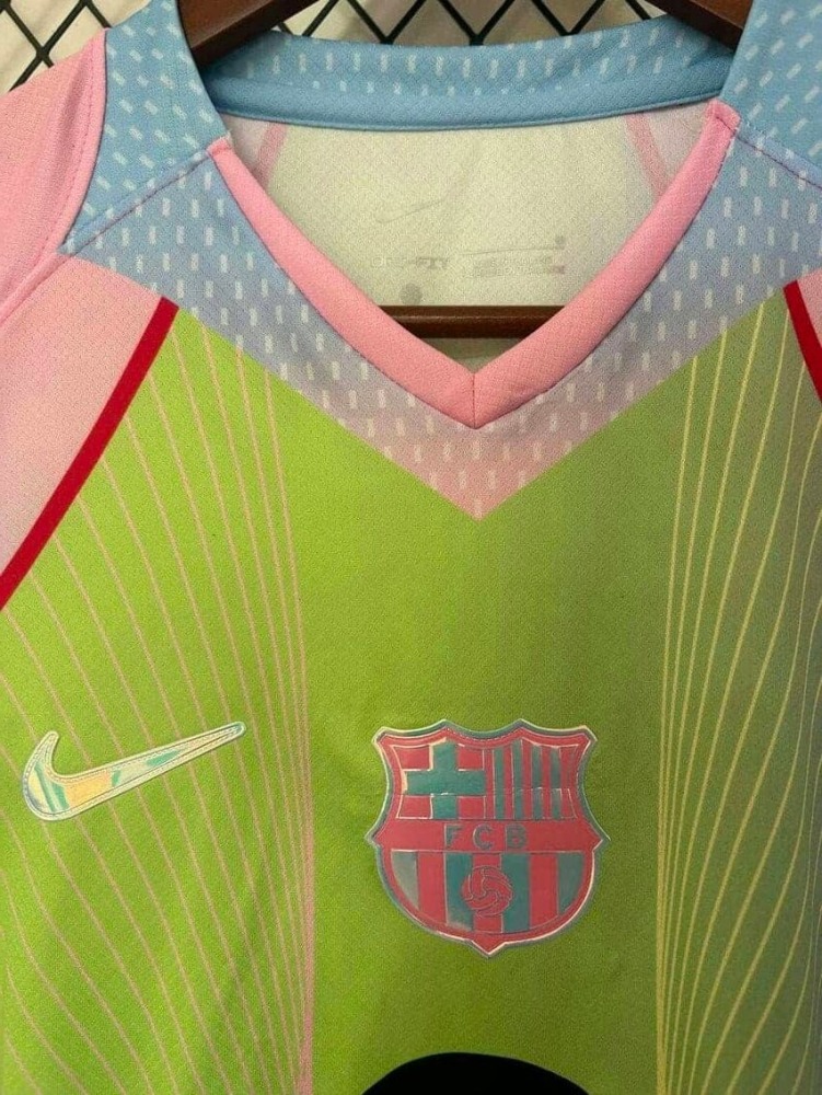 2526 Barcelona  Bamboo Green & Pink Special Edition Jersey Fan Version