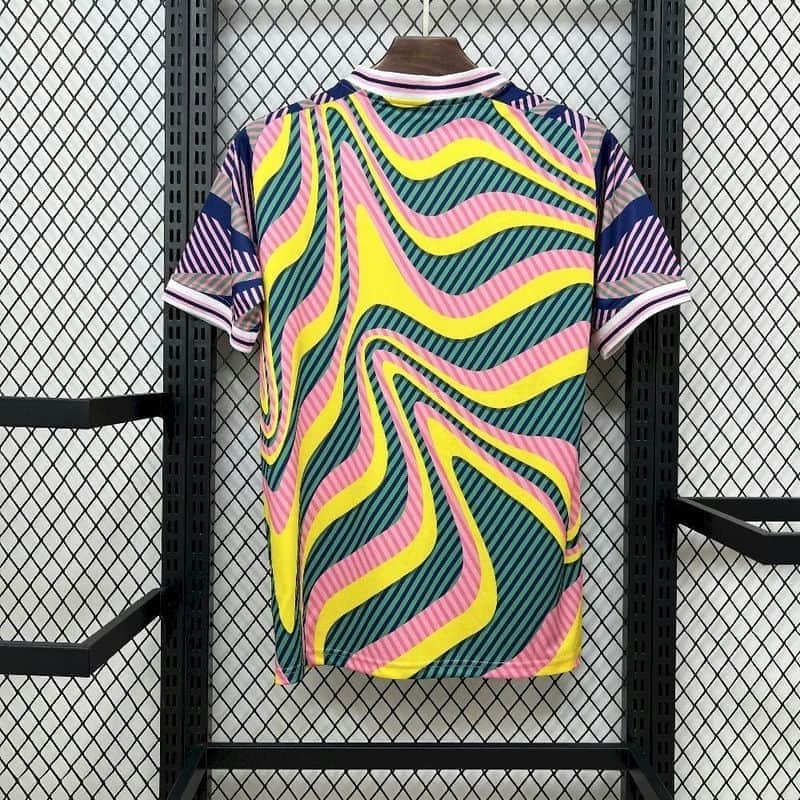 2526 Real Madrid Yellow Pink Optical Illusion Pre-Match Training Jersey Fan Version