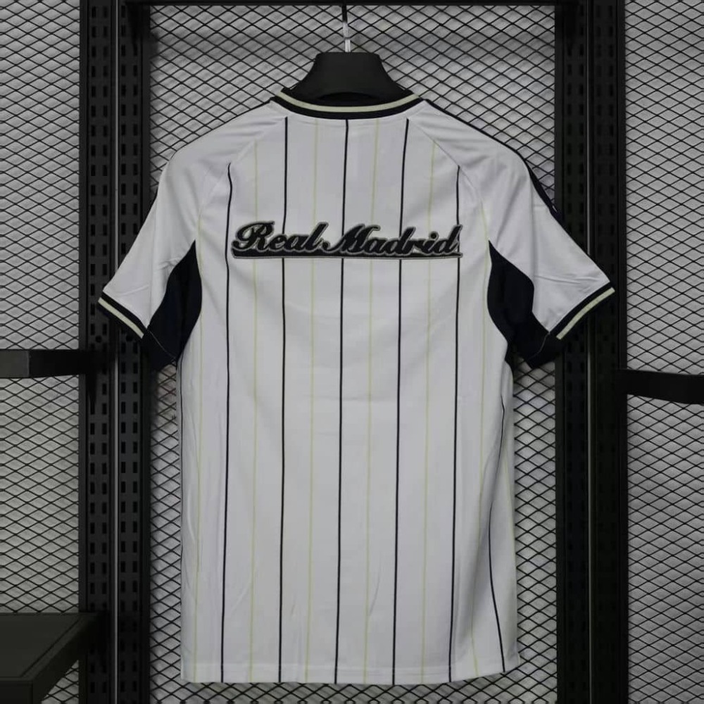 2526 Real Madrid White Baseball Jersey Fan Version