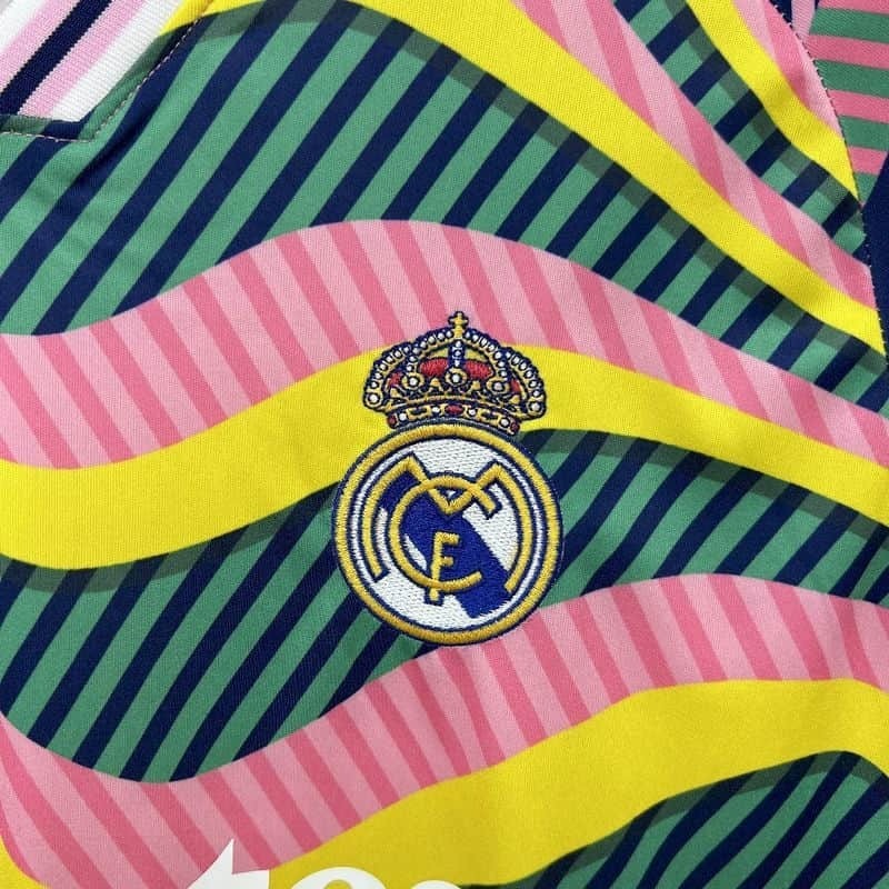 2526 Real Madrid Yellow Pink Optical Illusion Pre-Match Training Jersey Fan Version